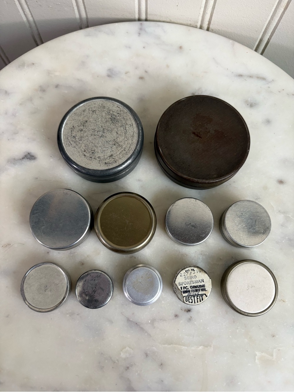 Lot of 11 Vintage Watchmaker and Jeweler Supply Parts Tins VTG Retro Collectible